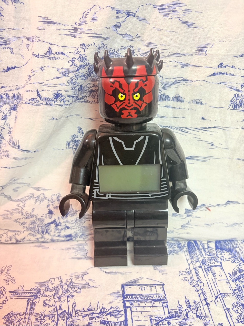 Cute LEGO Star Wars Darth Maul Alarm Clock LCD Display with Posable Arms Legs 9"